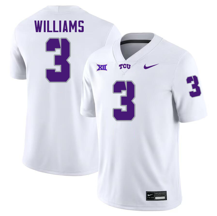 #3 Savion Williams TCU Jersey,Texas Christian University Horned Frogs Football Jersey-White